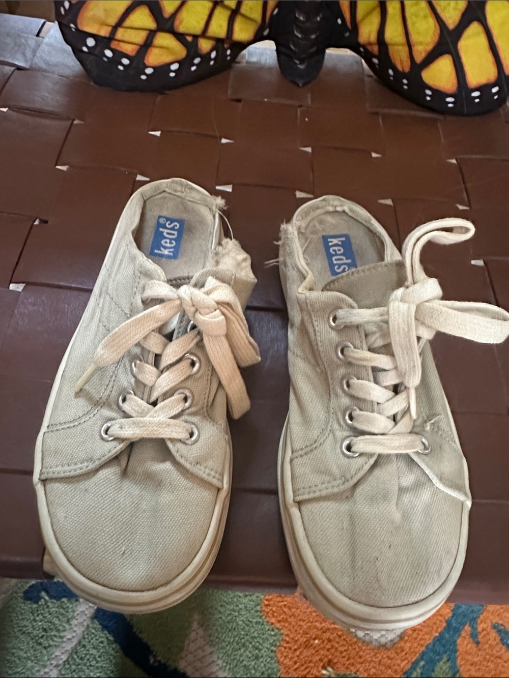 Keds Low-Top Canvas Sneakers in Light Beige